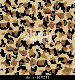 Modisches Leopard Nahtloses Muster. Stilisierte gepunktete Leopard-Haut-Hintergrund für Mode, Druck, Tapete, Stoff. Stock Vektor