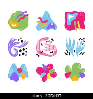 Handgezeichnete abstrakte Formen Set Vektor Illustration. Stock Vektor