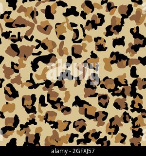 Modisches Leopard Nahtloses Muster. Stilisierte gepunktete Leopard-Haut-Hintergrund für Mode, Druck, Tapete, Stoff. Stock Vektor