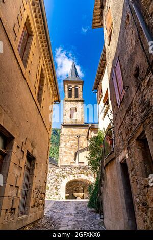 Dorf Florac-Trois-Rivières, Lozère, Zentralmassiv, Frankreich Stockfoto