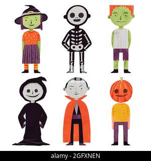 Aquarell halloween Zeichen Set Vektor Illustration. Stock Vektor