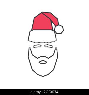 Lineare Silhouette des Weihnachtsmanns. Vektorgrafik. Stock Vektor