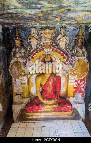 Buddha-Bild am Gadaladeniya Tempel in der Nähe von Kandy, Sri Lanka Stockfoto