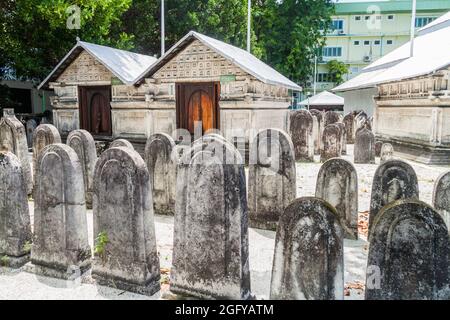 Friedhof der Old Friday Moschee Hukuru Miskiiy in Male, Malediven Stockfoto