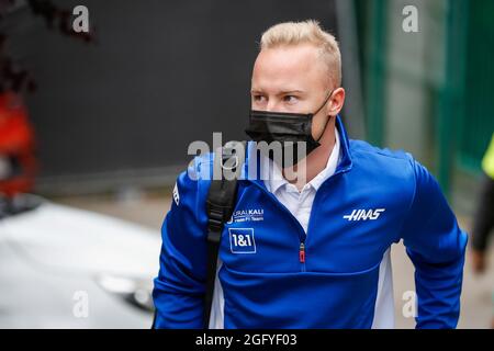 MAZEPIN Nikita (rus), Haas F1 Team VF-21 Ferrari, Portrait während des Grand Prix der Formel 1 Belgien, 12. Lauf der FIA Formel 1-Weltmeisterschaft 2021 vom 27. Bis 29. August 2021 auf dem Circuit de Spa-Francorchamps, in Stavelot, bei Liege, Belgien - Foto Antonin Vincent / DPPI Stockfoto