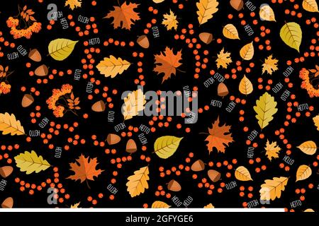 Herbst nahtlose Muster Hintergrund mit fallenden Blättern. Vektorgrafik EPS10 Stock Vektor
