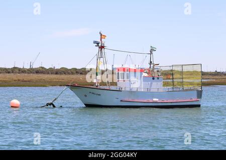 Küstenfischboot in Punta Umbría, Huelva, Spanien Stockfoto