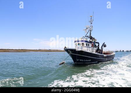 Küstenfischboot in Punta Umbría, Huelva, Spanien Stockfoto