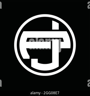 JP Logo-Monogramm mit überlappender Vintage-Design-Vorlage Stock Vektor