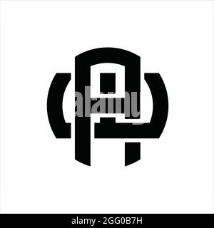 AW Logo-Monogramm mit überlappender Vintage Design-Vorlage Stock Vektor