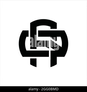 RQ-Logo-Monogramm mit überlappender Vintage-Design-Vorlage Stock Vektor