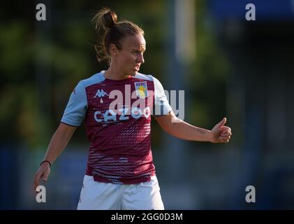 Kingston, Großbritannien. August 2021. Remi Allen von Aston Villa Women im Vorspiel der Vorsaison 2021/22 zwischen Chelsea Women und Aston Villa Women am 27. August 2021 im Kingsmeadow Stadium, Kingston, England. Foto von Andy Rowland. Quelle: Prime Media Images/Alamy Live News Stockfoto