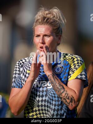 Kingston, Großbritannien. August 2021. Millie Bright von Chelsea Women im Vorsaison-Freundschaftsspiel 2021/22 zwischen Chelsea Women und Aston Villa Women am 27. August 2021 im Kingsmeadow Stadium, Kingston, England. Foto von Andy Rowland. Quelle: Prime Media Images/Alamy Live News Stockfoto