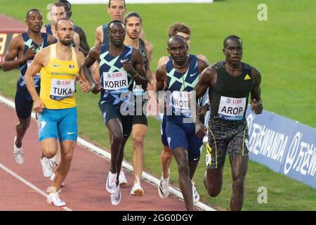 Lausanne, Schweiz. Mai 2021. Gesamtansicht der 800 Meter der Männer während des Grand-Prix Athletissima IAAF Wanda Diamond League in Lausanne 2021 (Foto: Eric Dubost/Pacific Press/Sipa USA) Quelle: SIPA USA/Alamy Live News Stockfoto