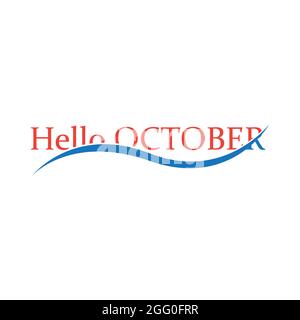 Hallo Oktober Vorlage Vektor, Design für Banner, Grußkarten oder Print Stock Vektor