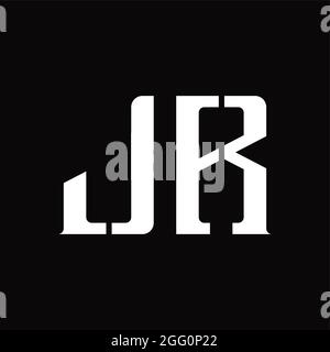 JR-Logo-Monogramm mit mittlerer Scheibe auf Blackground-Designvorlage Stock Vektor