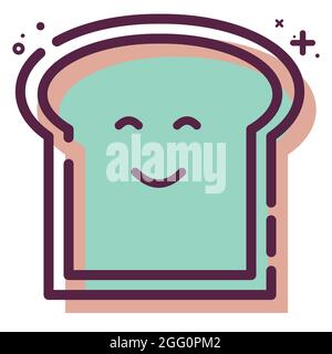 Icon Vector of Toast - MBE Syle - einfache Illustration, editierbare Kontur, Design Template Vector, gut für Drucke, Poster, Werbung, Ankündigung Stock Vektor