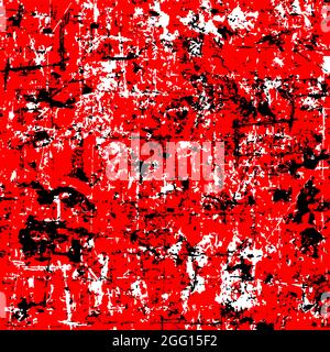 Rote und schwarze Grunge-Textur. Distress Textur von Flecken, Flecken, Tinte, Punkte, Streifen. Design-Element für Muster, grungy-Effekt, Vorlage Stock Vektor