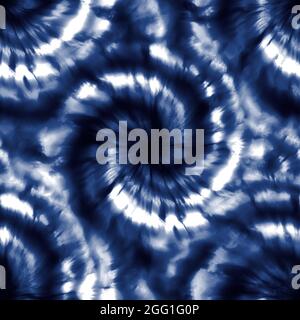 Nahtloses Indigo Shibori Krawatte Farbmuster für Oberflächendruck Stockfoto