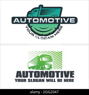 Automobil mit LKW-Transport-Logo-Design Stock Vektor