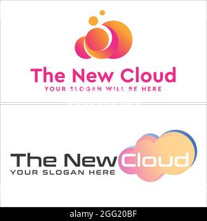 Logo für Symbolvektoren für die Cloud-Technologie Stock Vektor