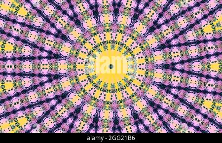 Nahtloses rosa Mosaik-Muster mit Punkten. Traditionelles ethnisches Ornament. Verwenden Sie für Tapeten, Musterfüllungen, Textildesign. Stockfoto