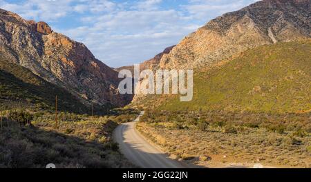 Swartberg Pass durch die Swartberg Mountains. Tolles Karoo. Prinz Albert. Westkap. Südafrika Stockfoto