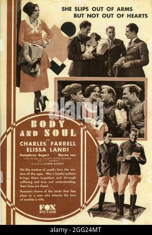 CHARLES FARRELL ELISSA LANDI und HUMPHREY BOGART in BODY AND SOUL 1931 Regisseur ALFRED SANTELL aus dem Stück von Elliott White Springs und A.E. Thomas Fox Film Corporation Stockfoto