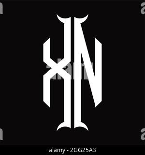 XN Logo Monogramm mit Horn Form Design-Vorlage Stock Vektor