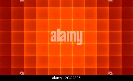 Abstrakter Hintergrund 4k rot orange hell dunkel schwarz Neon Würfel und Linien Stockfoto