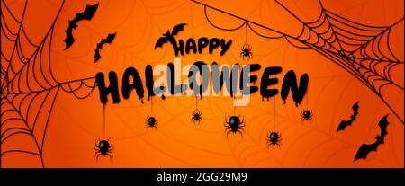 Happy Halloween Schriftzug. Design für Halloween Banner, Poster, Grußkarte, Party Einladung Stock Vektor