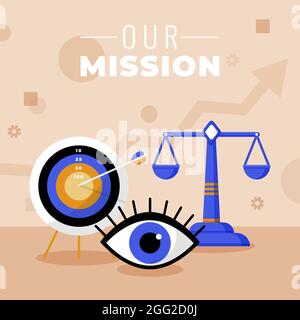 Flach Unsere Mission Konzept Vektor-Illustration. Stock Vektor