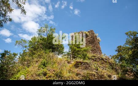 Detailansicht des Schlosses Liebenstein Stockfoto