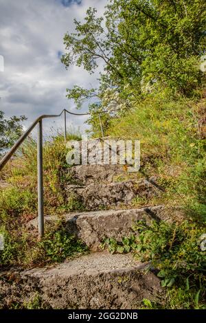 Detailansicht des Schlosses Liebenstein Stockfoto