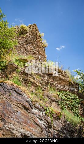 Detailansicht des Schlosses Liebenstein Stockfoto