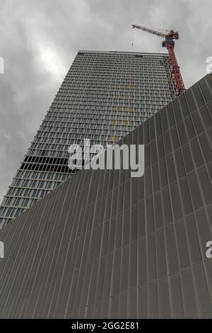 Baustelle des neuen Wolkenkratzers One, Frankfurt am Main, Deutschland Stockfoto