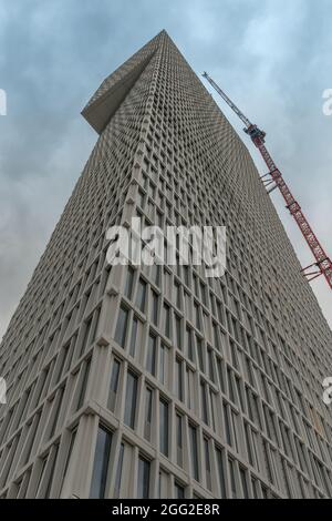 Baustelle des neuen Wolkenkratzers One, Frankfurt am Main, Deutschland Stockfoto