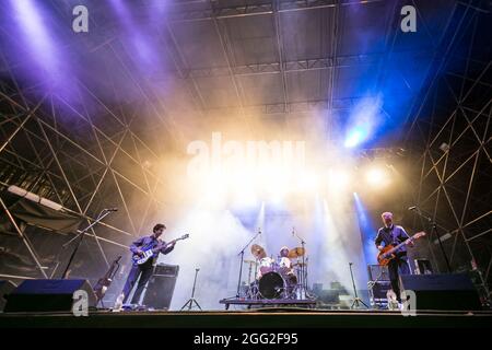 Die englische Band Black Midi spielt live während des TOdayse Festivals in Turin, Italien Stockfoto