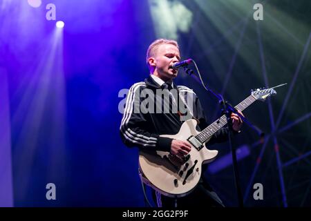 Die englische Band Black Midi spielt live während des TOdayse Festivals in Turin, Italien Stockfoto