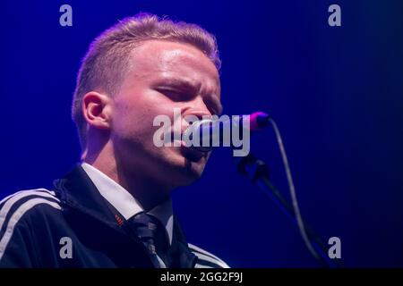 Die englische Band Black Midi spielt live während des TOdayse Festivals in Turin, Italien Stockfoto