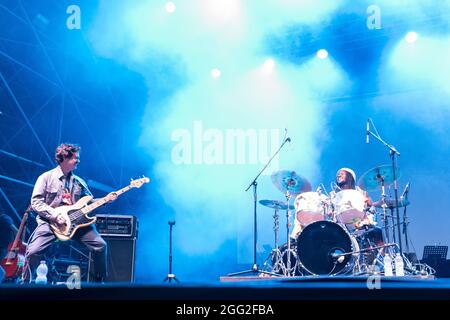 Die englische Band Black Midi spielt live während des TOdayse Festivals in Turin, Italien Stockfoto