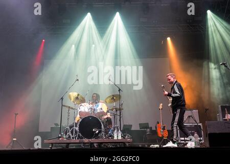 Die englische Band Black Midi spielt live während des TOdayse Festivals in Turin, Italien Stockfoto