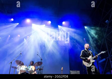 Die englische Band Black Midi spielt live während des TOdayse Festivals in Turin, Italien Stockfoto