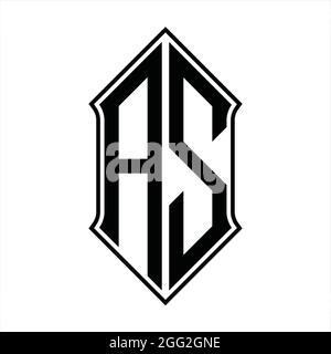 ALS Logo-Monogramm mit shieldshape und schwarzen Umriss Design Vorlage Vektor-Symbol abstrakt Stock Vektor