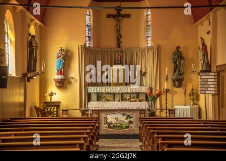 Oudeschild, Texel, Niederlande. 13. August 2021. Innenraum der evangelischen Kirche in Oudeschild, Niederlande Stockfoto