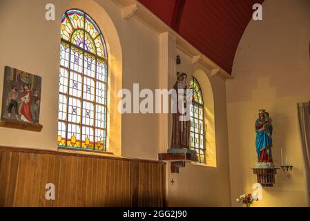 Oudeschild, Texel, Niederlande. 13. August 2021. Innenraum der evangelischen Kirche in Oudeschild, Niederlande Stockfoto