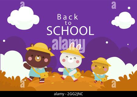 Flach zurück zur Schule Hintergrund Vektor-Illustration. Stock Vektor