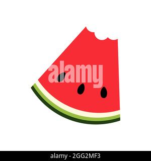 Symbol für Wassermelonenscheiben. Sommer Obst Illustration isoliert auf weißem Hintergrund. Stock Vektor