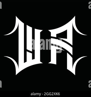 WA Logo Monogramm mit abstrakter Form Blackground Design-Vorlage Stock Vektor