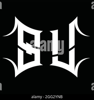 SU Logo Monogramm mit abstrakter Form Blackground Design-Vorlage Stock Vektor